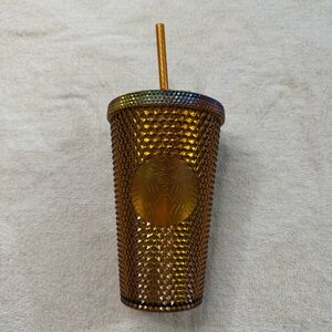 Starbucks 50 Years Copper Gold Studded Tumbler Cup